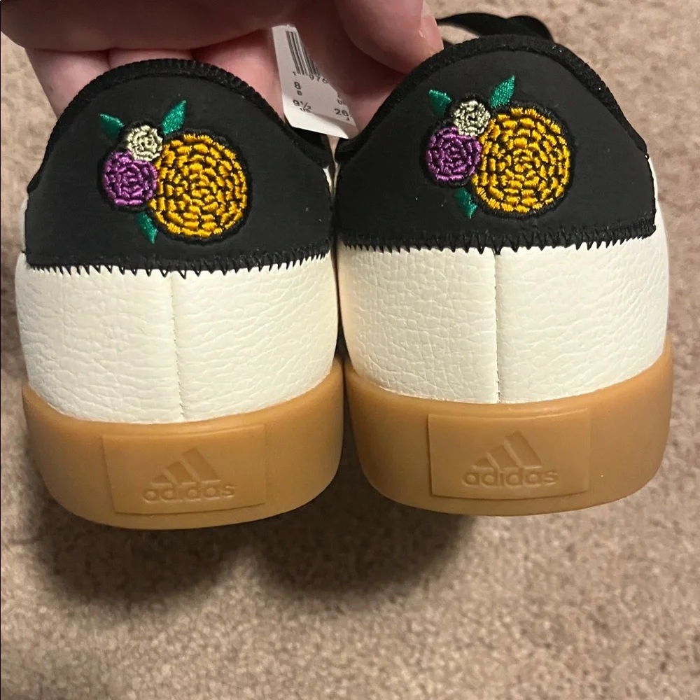 Adidas Black and White Sneakers with Gum Sole - Picture 3 of 5
